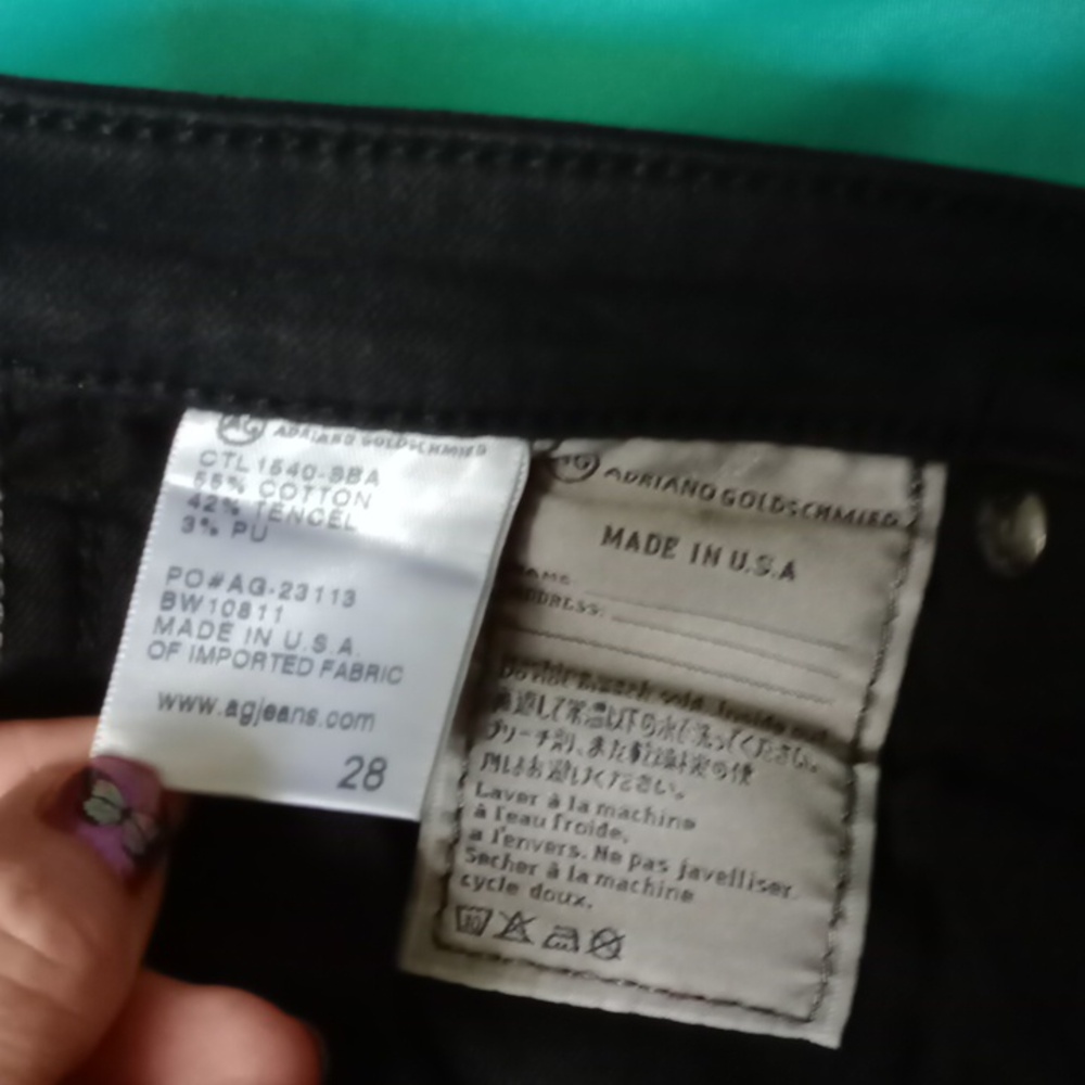 AG BLACK SLIM STRAIGHT CUFFED, SIZE 28 - Picture 8 of 14